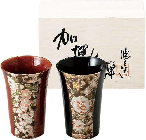 Japanese Dinnerware Mino ware Floral Tumbler Set 1