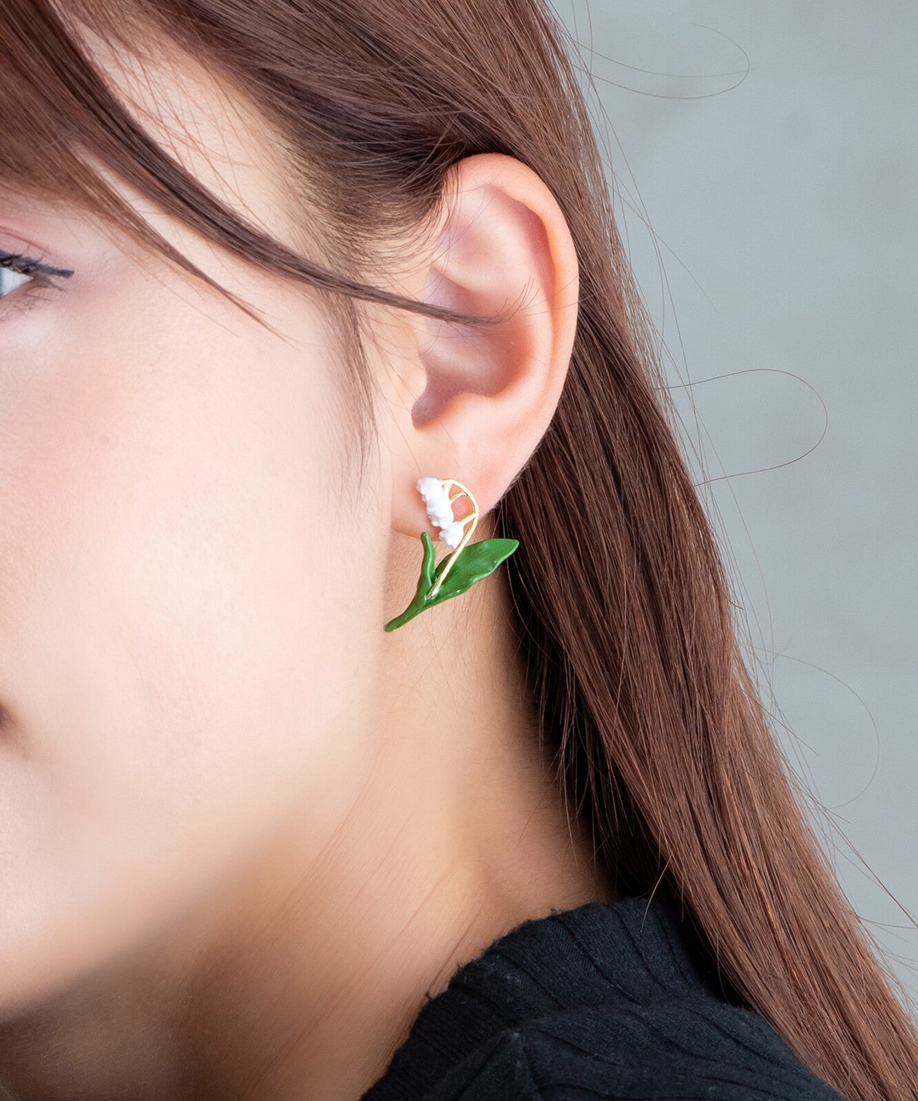 Birth Flower Earrings Side Face