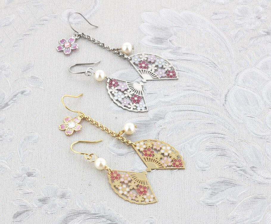 Japanese Fan Earrings