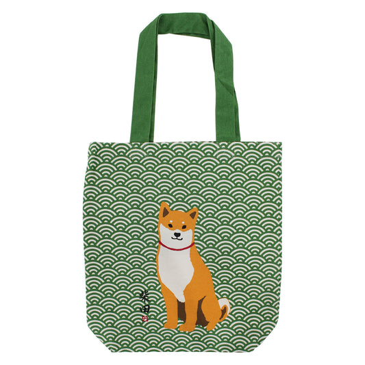 Shiba Inu Tote Bag(Green Wave)