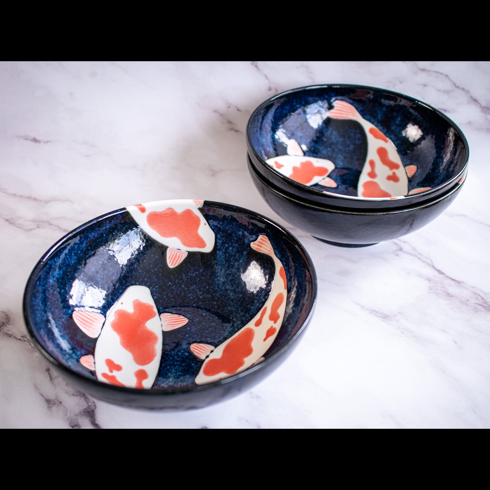 Japanese Dinnerware Mino ware Koi Bowl Set 5