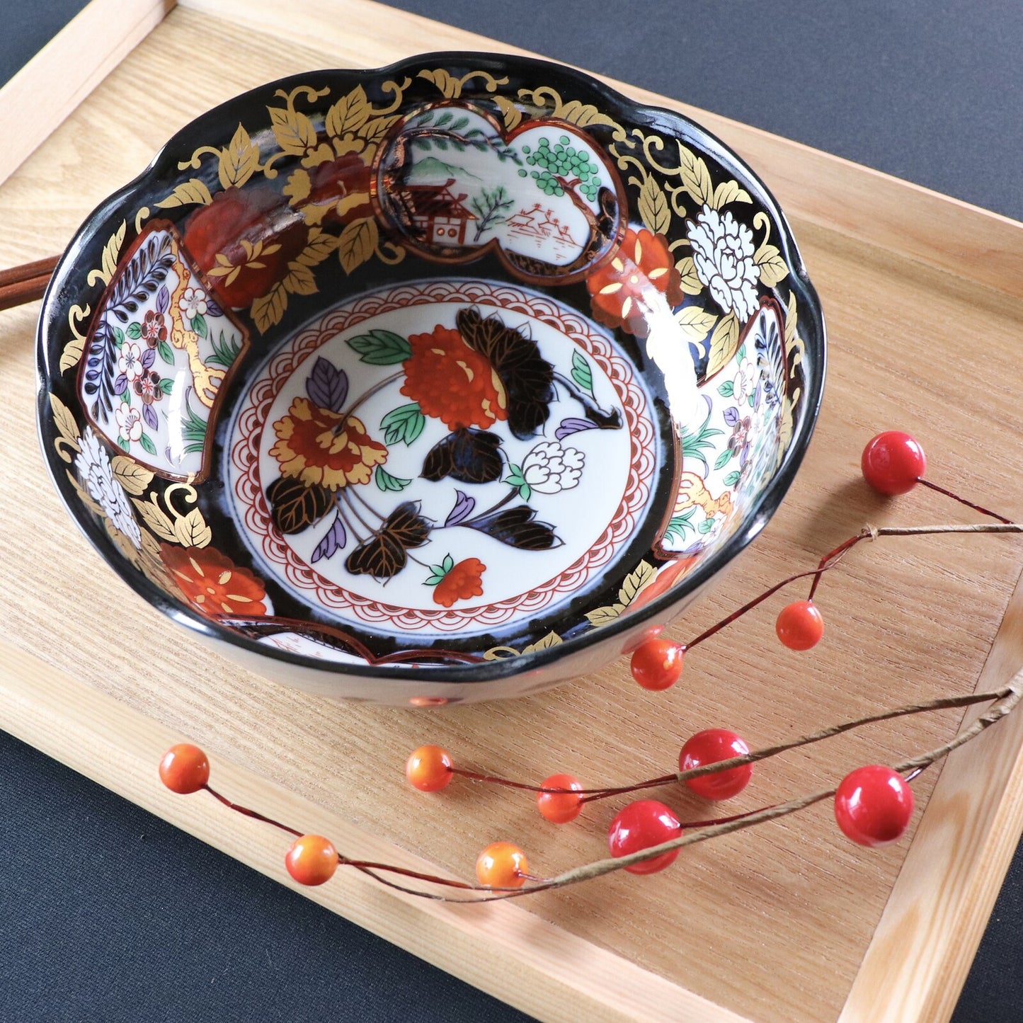 Kinsaibotan Donburi Japanese Dinnerware, high angel 2